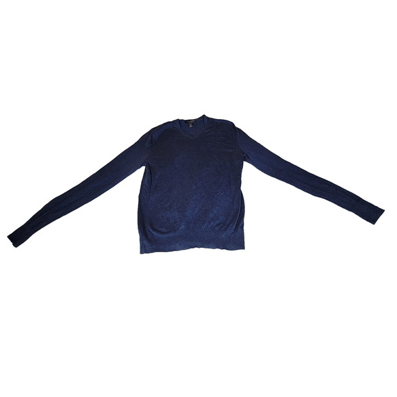 Banana Republic Sweater Sz Small Mens Blue Long Sleeve Silk Blend Preppy Winter - Picture 1 of 16